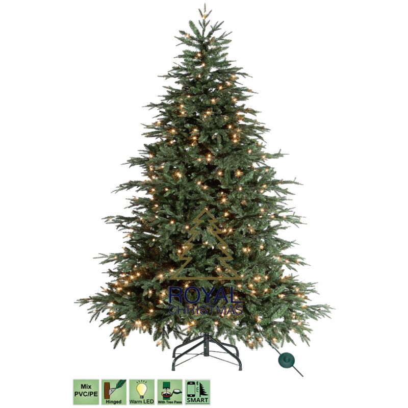 Artificial Christmas Tree Delaware Deluxe PE / PVC Warm LED FBU 240 cm Fast Build